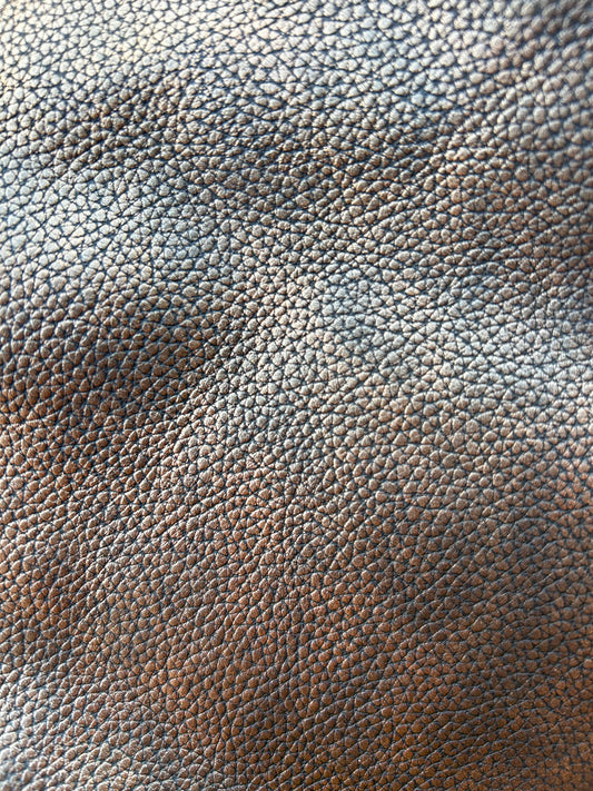 Cuir métallisé doré/bronze et noir