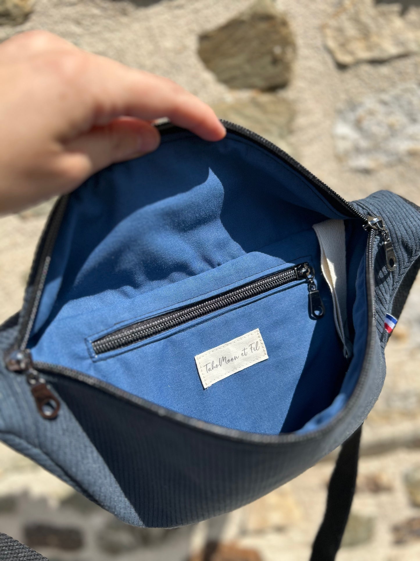 Banane mixte - Velours Bleu marine