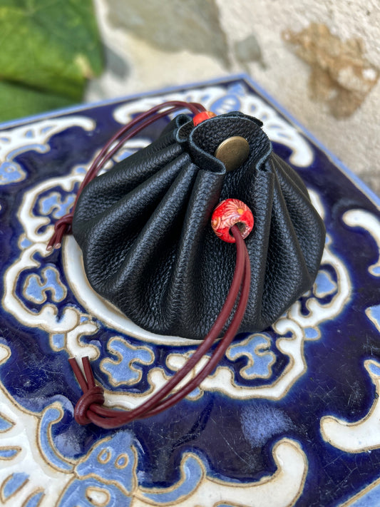 Grande bourse black perles