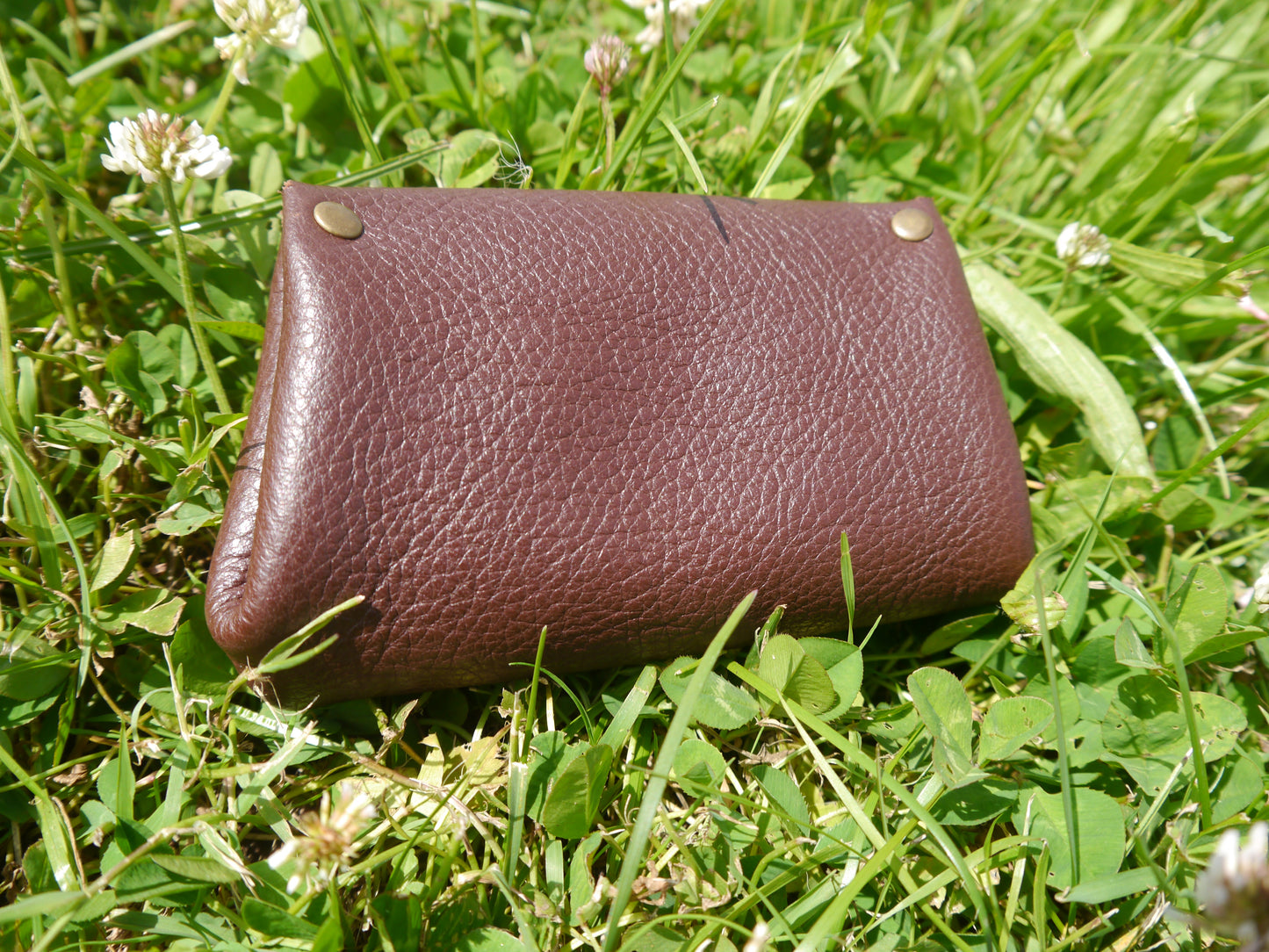 Origami - Porte Monnaie 100% Cuir - Artisanal - Marron Foncé