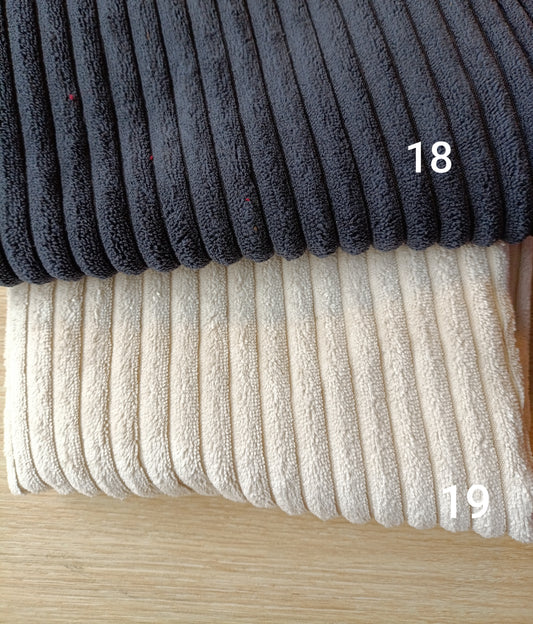 Velours Noir Grosses Côtes - Beige