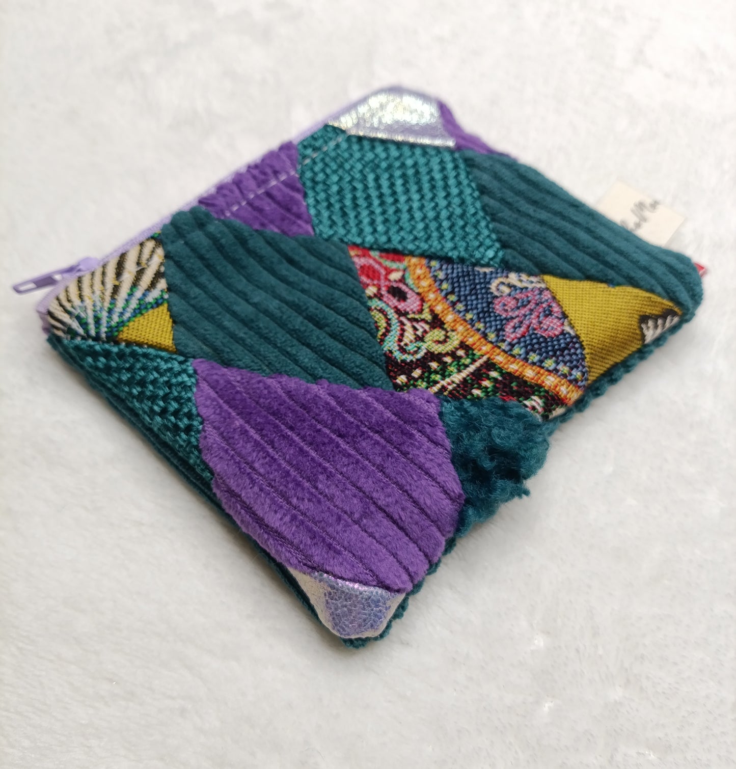 Porte-monnaie Patchwork Émeraude des Bois – Pièce Unique