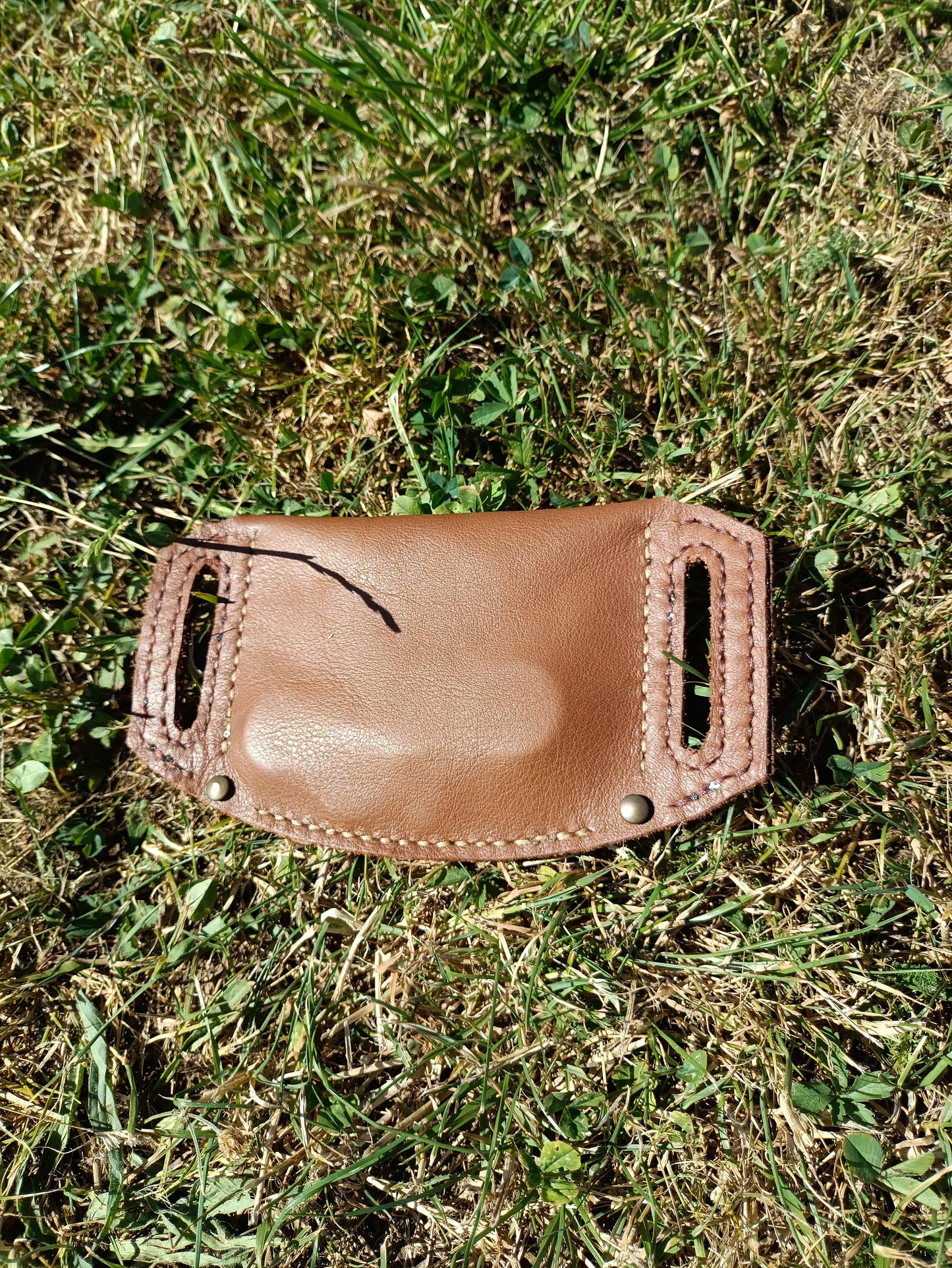 Pochette plate de ceinture en cuir — cousue à la main - PERSONNALISATION