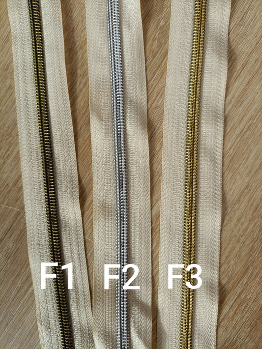 Fermetures éclairs Beige