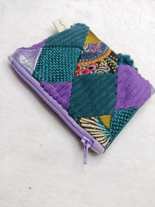 Porte-monnaie Patchwork Émeraude des Bois – Pièce Unique