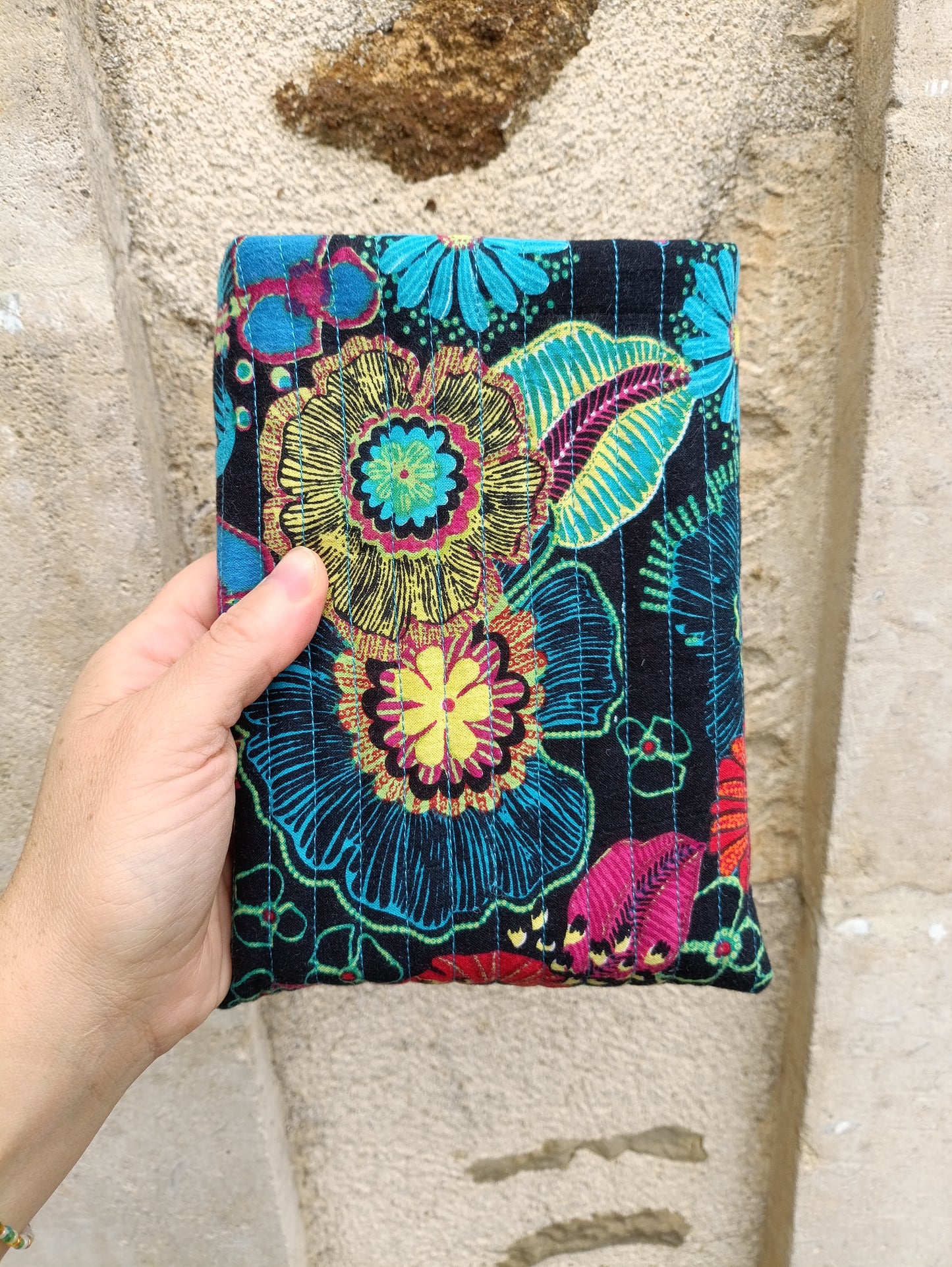 Housse de Livre Fleurie Colorée -  Format Poche 500 pages