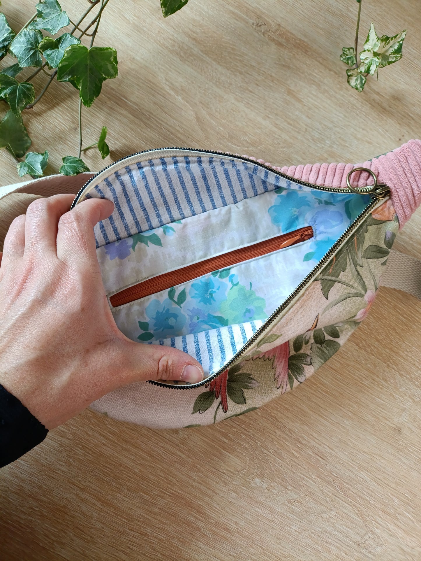 Collection Girly Fleuri - Banane Louna Taille M : Rose Oiseau