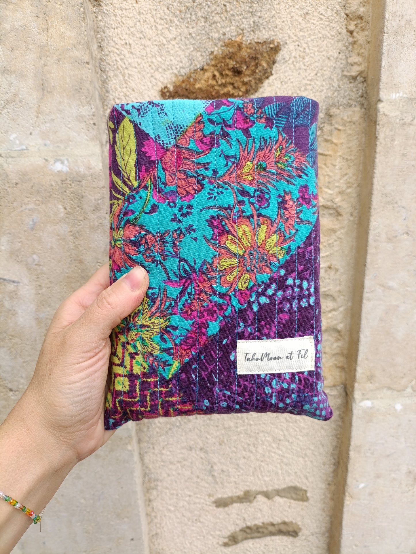 Housse de Livre Fleurie Colorée -  Format Poche 500 pages