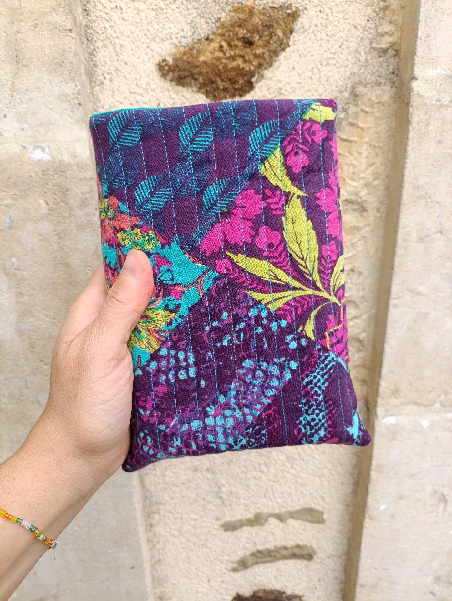 Housse de Livre Fleurie Colorée -  Format Poche 500 pages