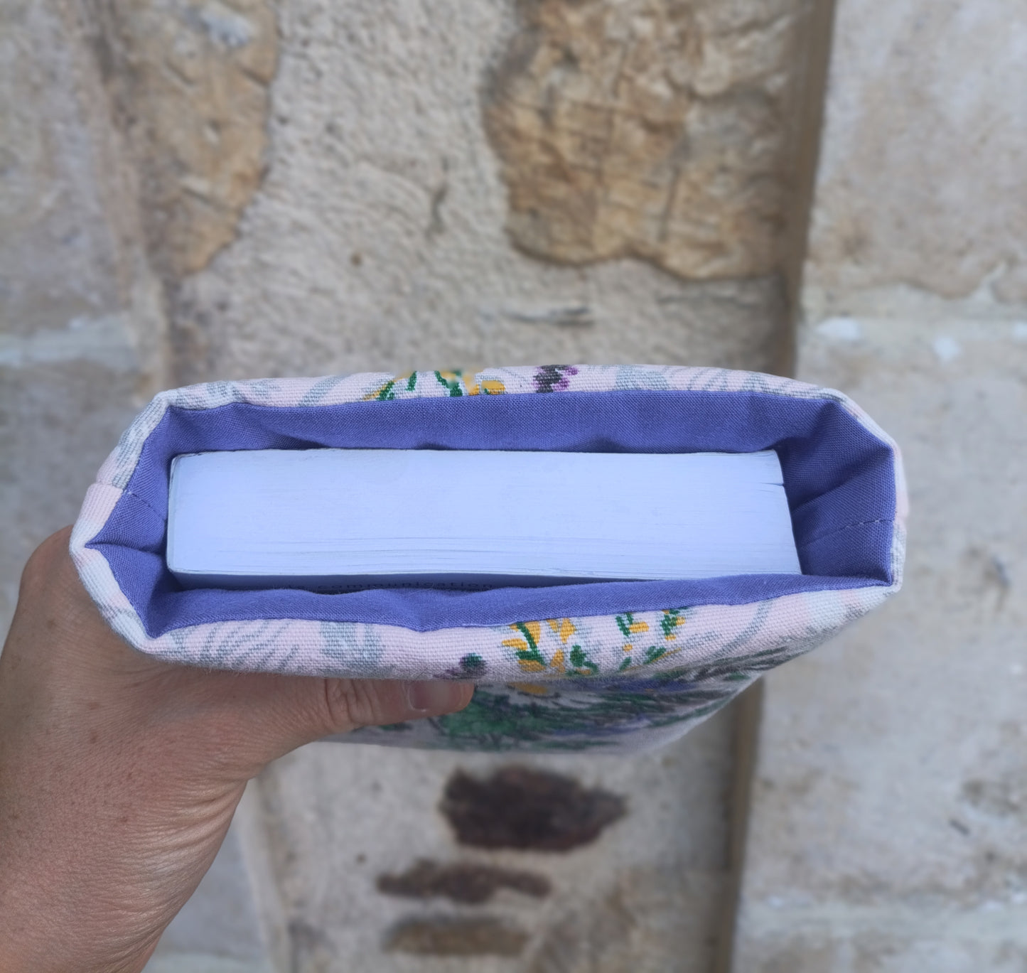 Housse de Livre Fleurie - Violet -  Format Poche 500 pages