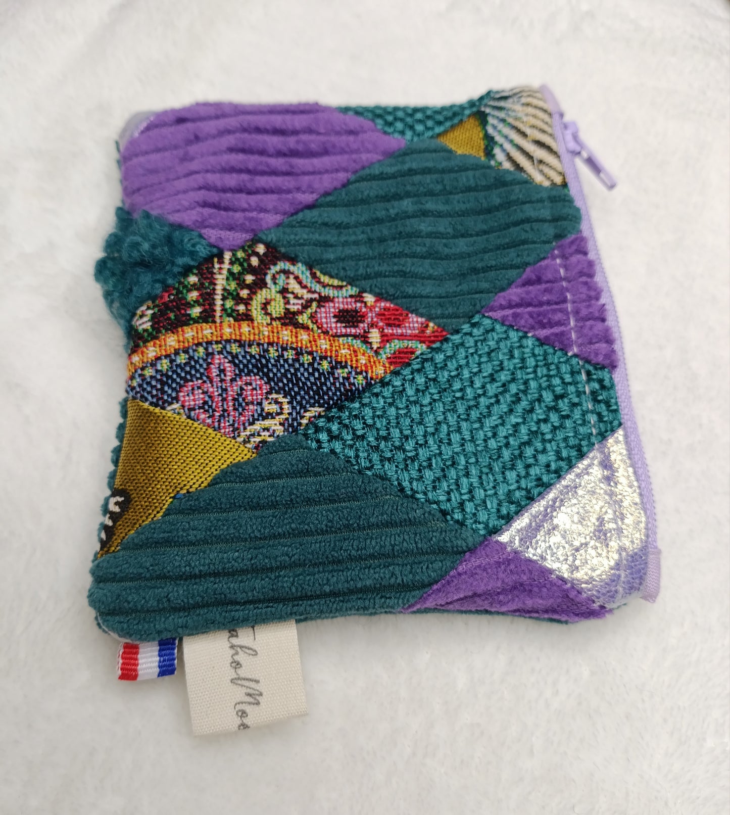 Porte-monnaie Patchwork Émeraude des Bois – Pièce Unique