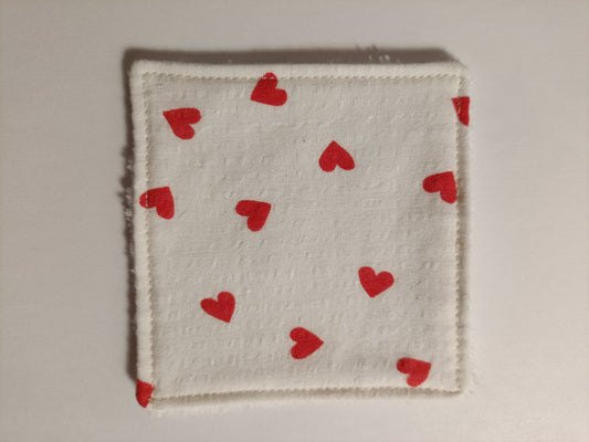 Lingettes Démaquillantes Lavable - Coeur Rouge