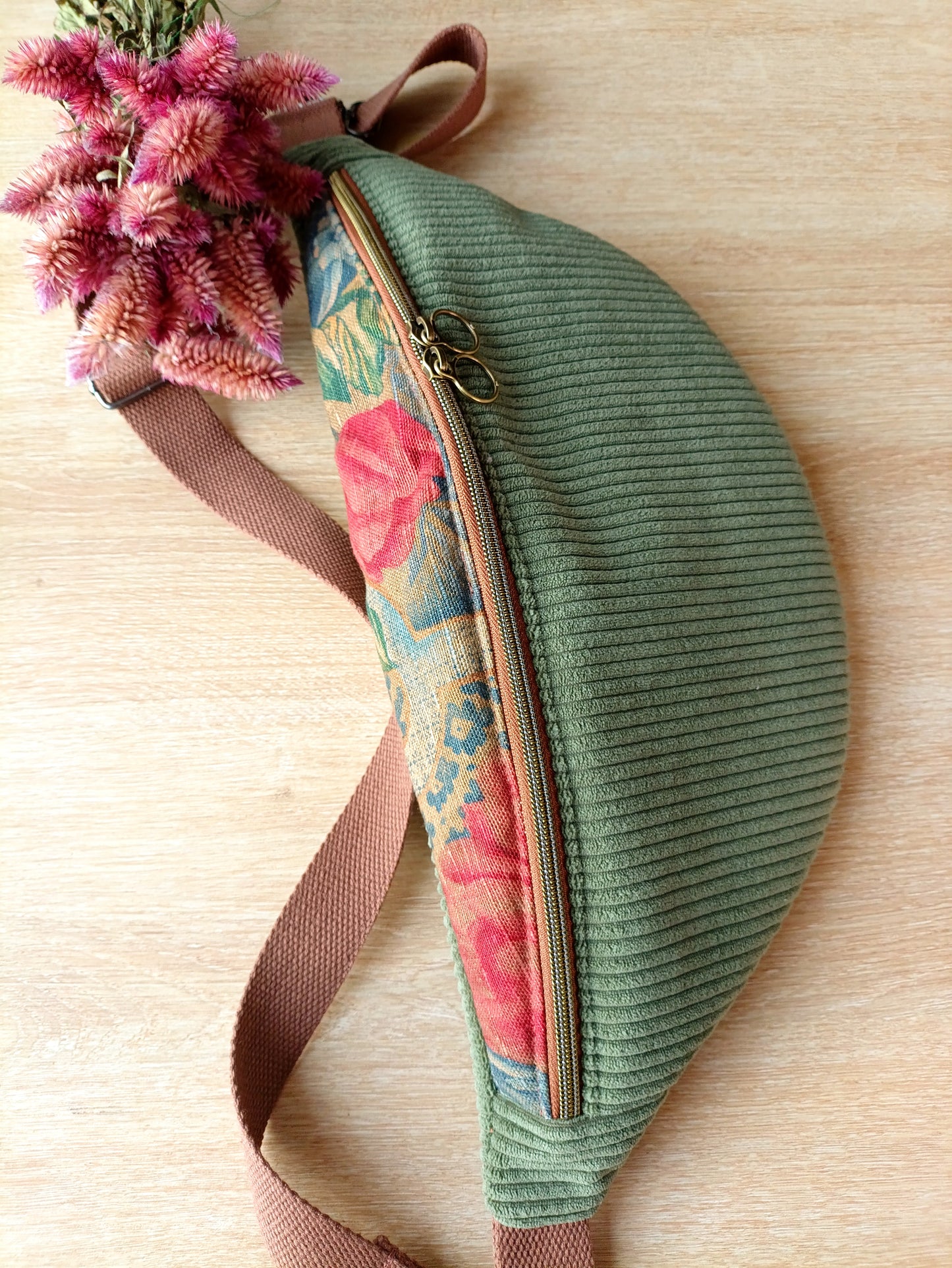 Banane Kaki & Fleurs Vintage * Louna - Taille L