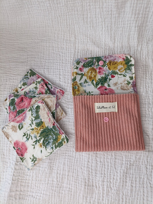 Pochette nomade & 4 lingettes lavables