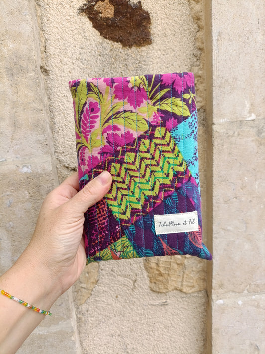 Housse de Livre Fleurie Colorée -  Format Poche 500 pages